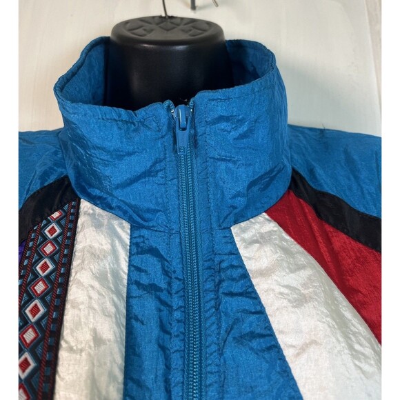 Sunterra Vintage 90s Spirit boho tribal LG Wind Breaker Full Zip Jacket Aztec - Picture 7 of 16